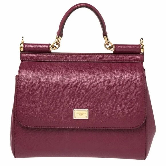 Dolce & Gabbana Handbags - Authentic Dolce & Gabbana Sicily Burgundy Leather Tote